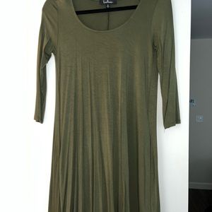 Olive Green Long Sleeve Dress